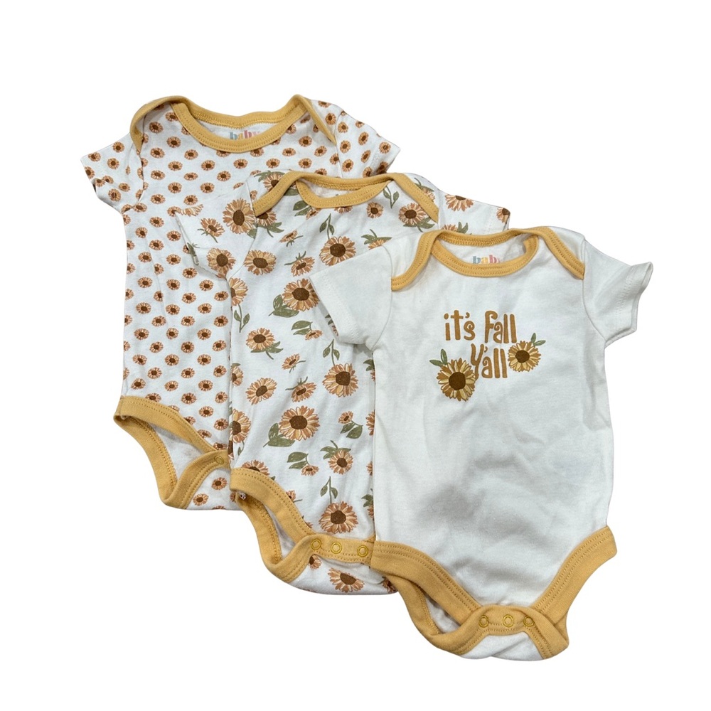 Three Floral Fall Onesies